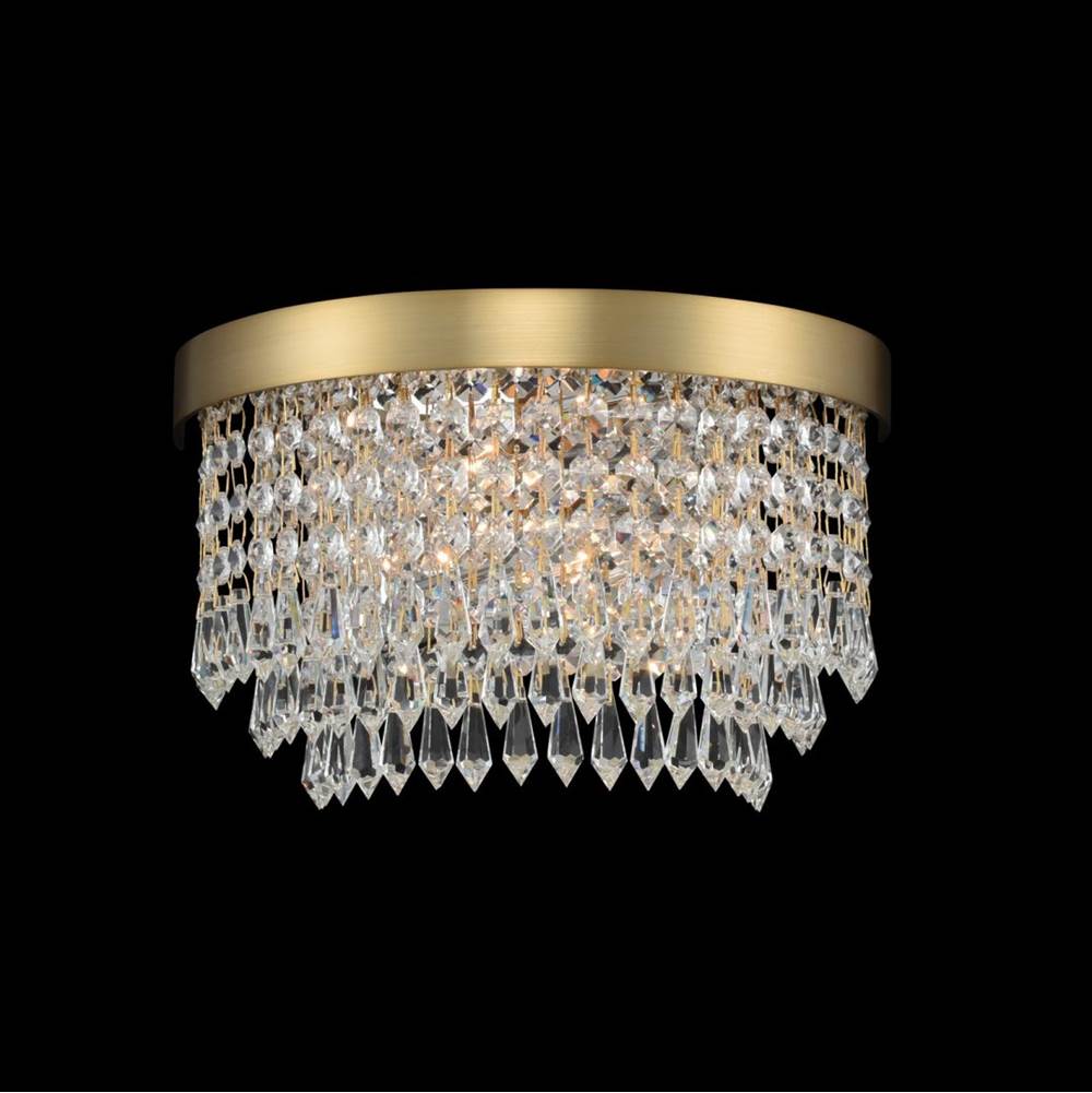 Allegri By Kalco Lighting Tavo 6-in 2 Light Socket Winter Brass/clear Wall Sconce