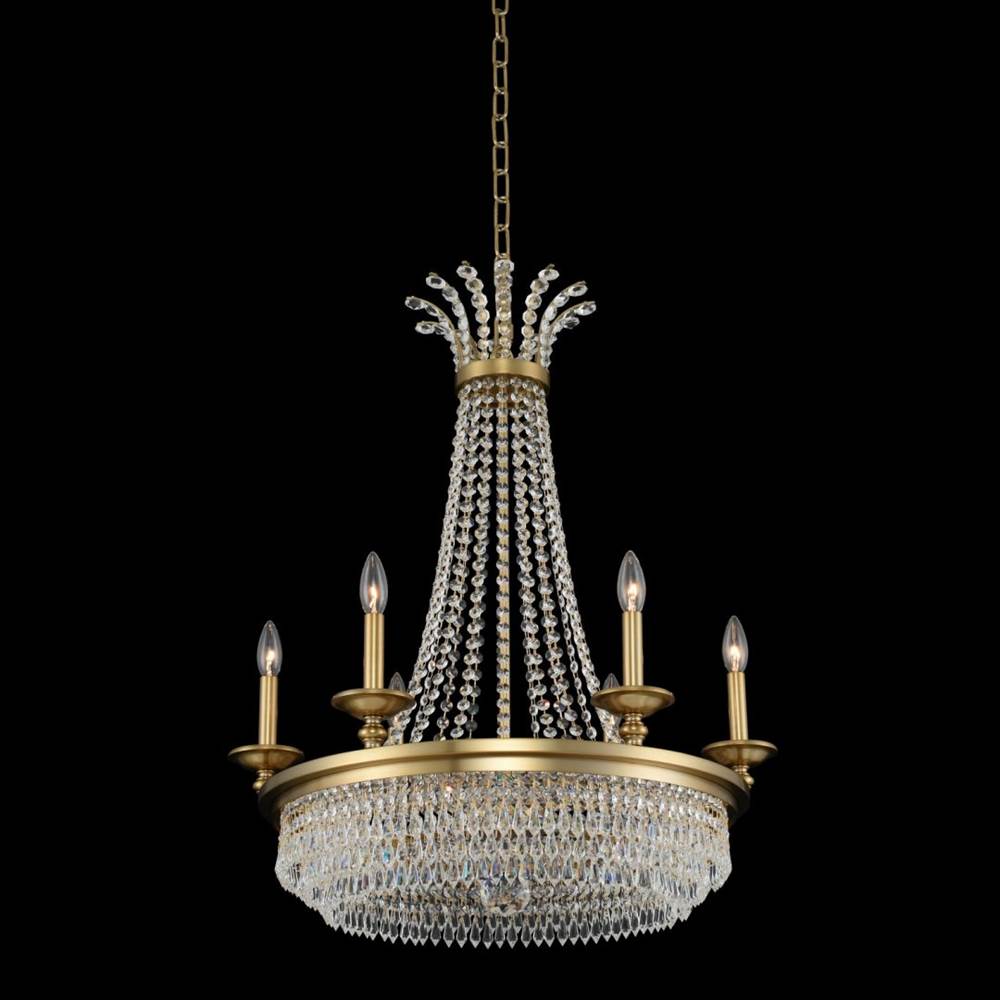 Allegri By Kalco Lighting Tavo 25.5-in 9 Light Socket Winter Brass/clear Chandelier