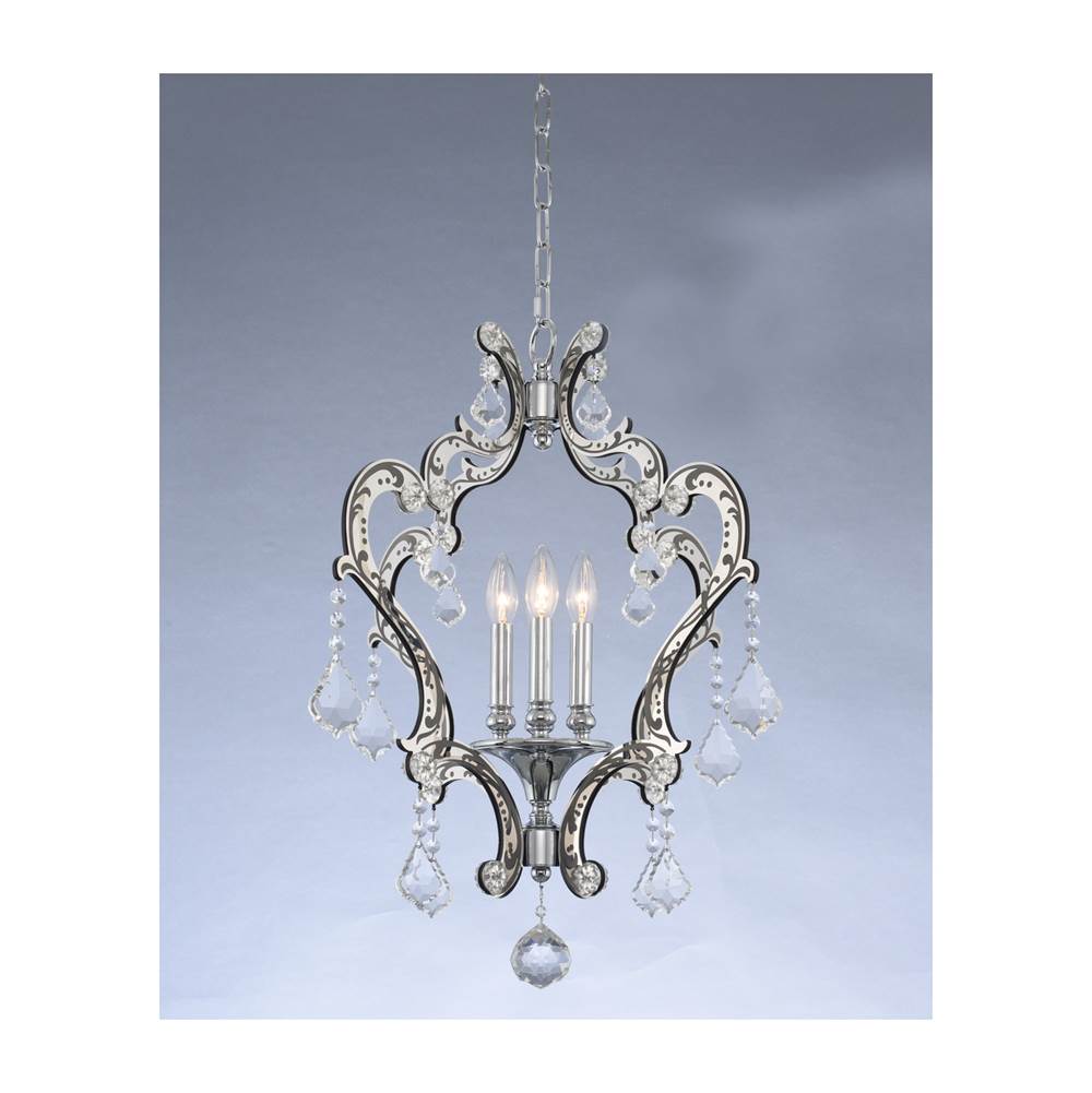 Allegri By Kalco Lighting Argento 21-in 4 Light Socket Polished Stainless Steel And Matte Black/clear Pendant