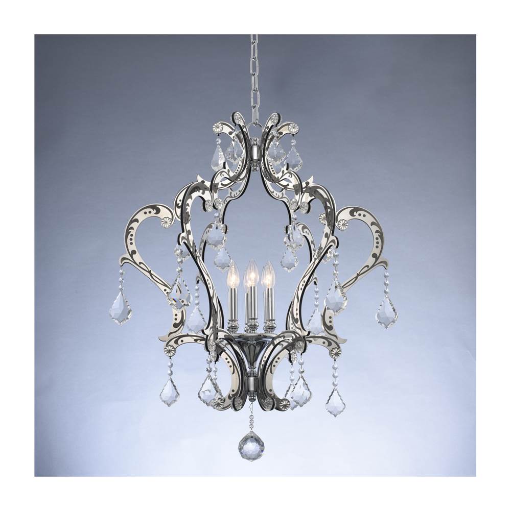 Allegri By Kalco Lighting Argento 28-in 6 Light Socket Polished Stainless Steel And Matte Black/clear Pendant