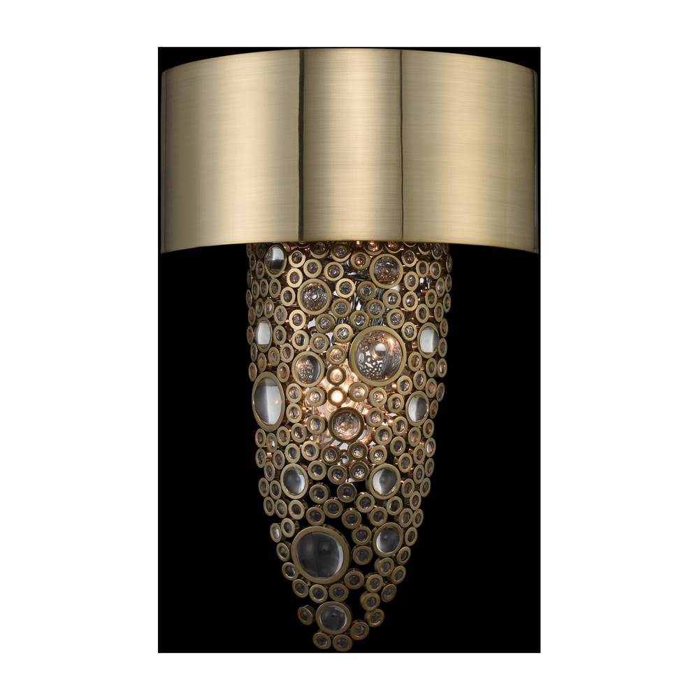 Allegri By Kalco Lighting 034220-038-FR001 Brushed Champagne Gold Ciottolo 16-in 2 Light Socket Brushed Champagne Gold/clear Wall Sconce Image 1