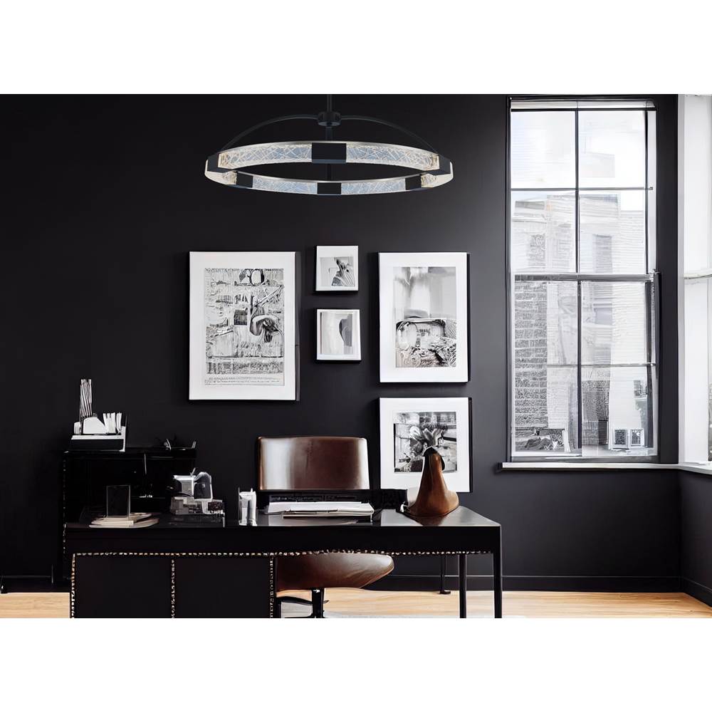 Allegri By Kalco Lighting Athena 32-in 1 Light Led Polished Nickel/clear Chandelier