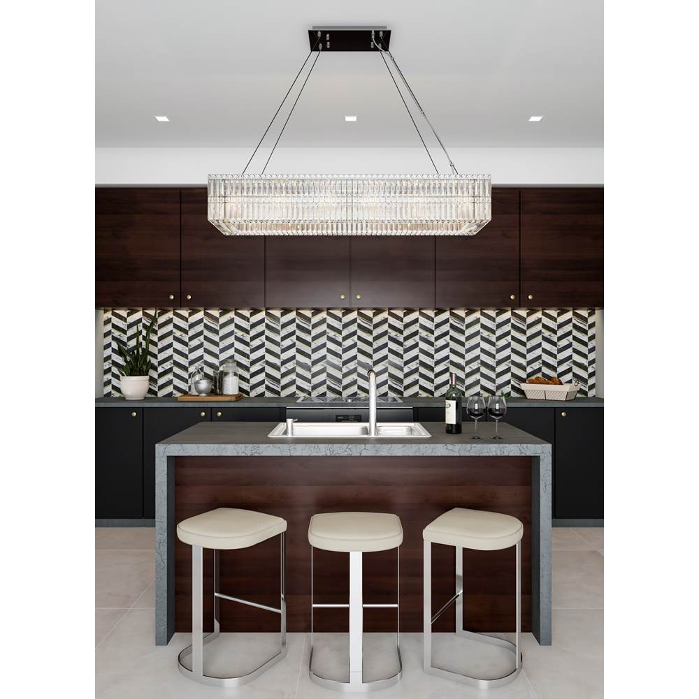 Allegri By Kalco Lighting Rettangolo 50-in 14 Light Socket Chrome/clear Linear Pendant