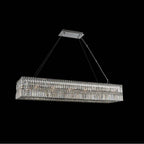 Allegri By Kalco Lighting 035060-010-FR001 Chrome Rettangolo 50-in 14 Light Socket Chrome/clear Linear Pendant Image 1