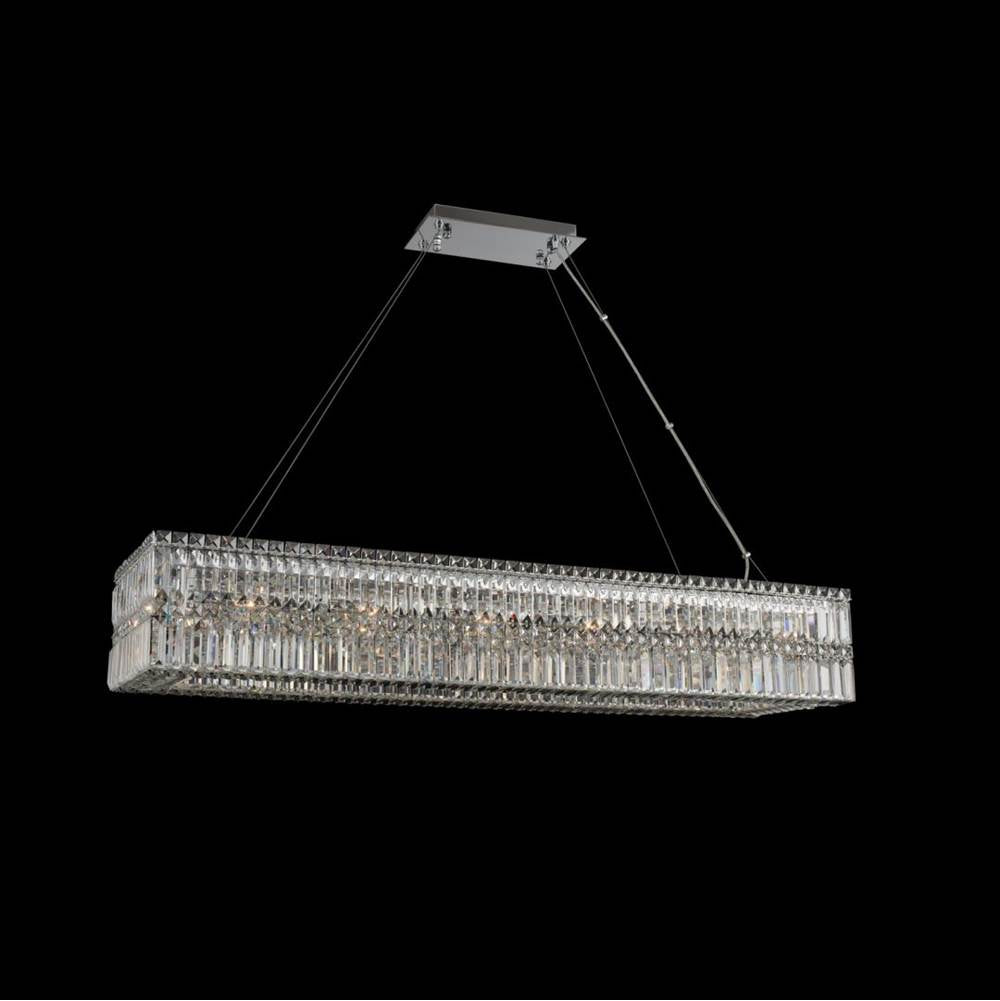 Allegri By Kalco Lighting 035060-010-FR001 Chrome Rettangolo 50-in 14 Light Socket Chrome/clear Linear Pendant Image 1
