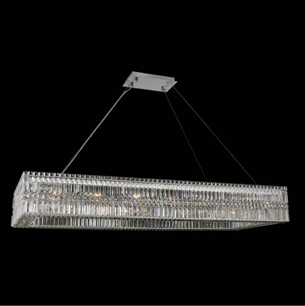 Allegri By Kalco Lighting Rettangolo 60-in 18 Light Socket Chrome/clear Linear Pendant
