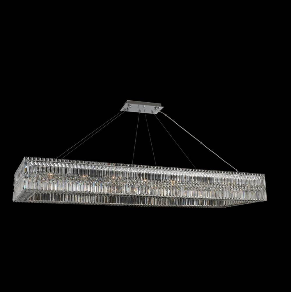 Allegri By Kalco Lighting Rettangolo 71.5-in 20 Light Socket Chrome/clear Linear Pendant