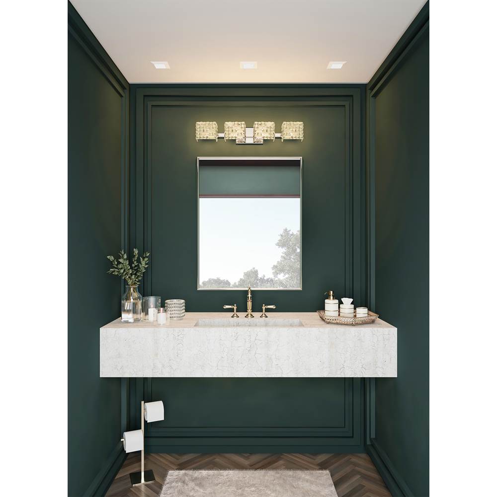 Allegri By Kalco Lighting Marazzi 31-in 4 Light Socket Polished Nickel/clear Vanity Light
