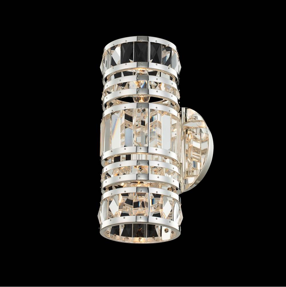 Allegri By Kalco Lighting Strato 12-in 2 Light Socket Silver/clear Wall Sconce