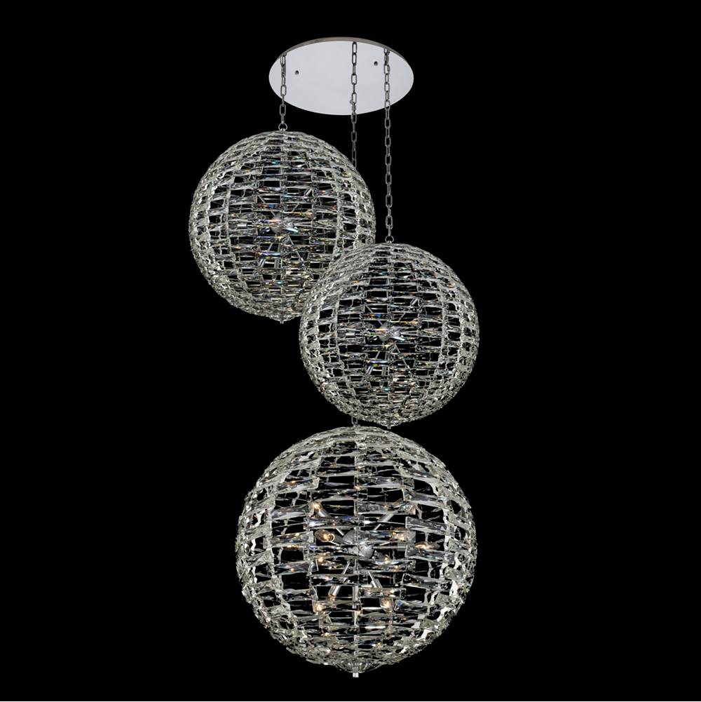 Allegri By Kalco Lighting Alta 40 Light Socket Chrome/clear Multi-pendant
