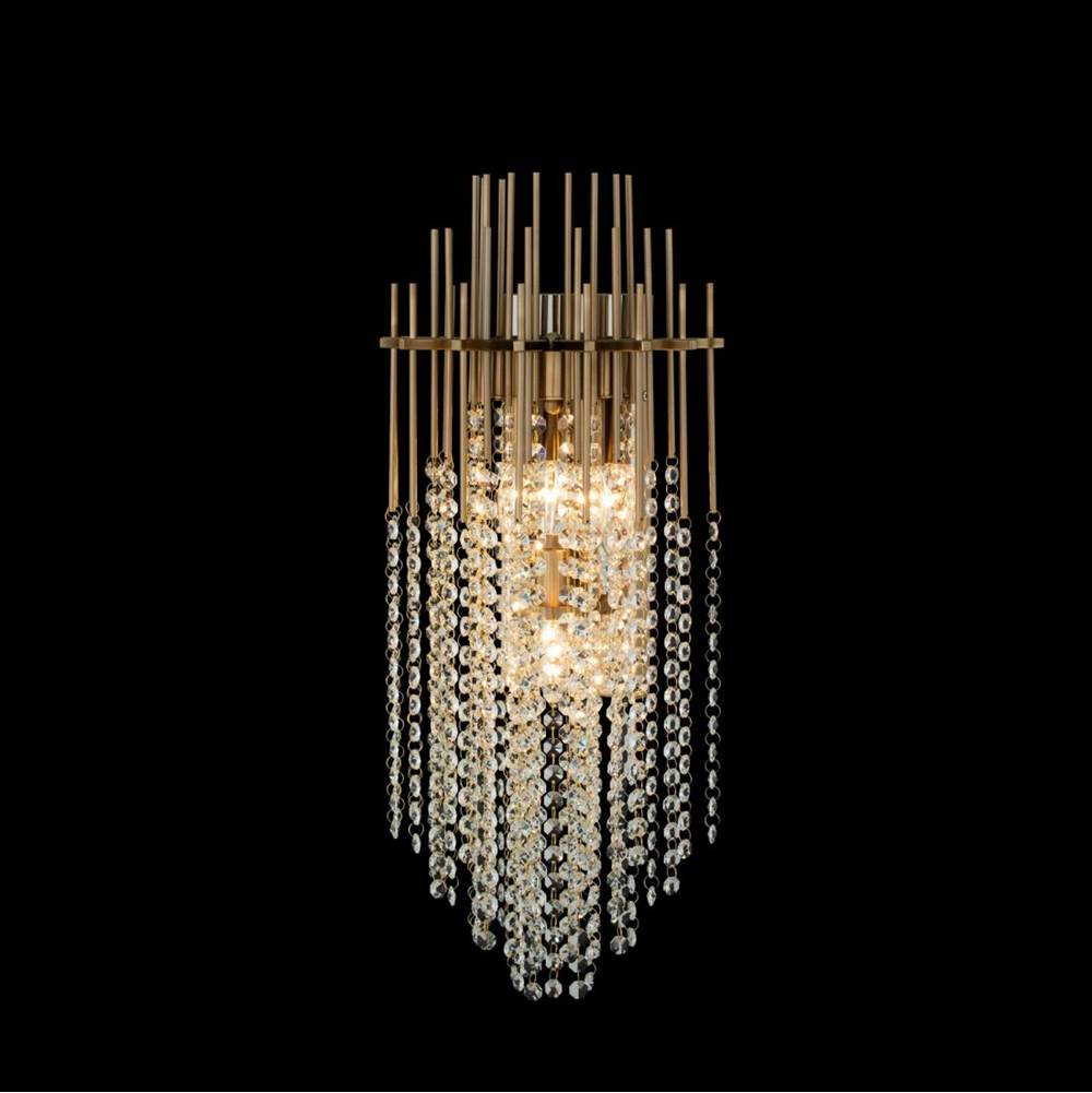 Allegri By Kalco Lighting Estrella 24-in 3 Light Socket Brushed Champagne Gold/clear Wall Sconce