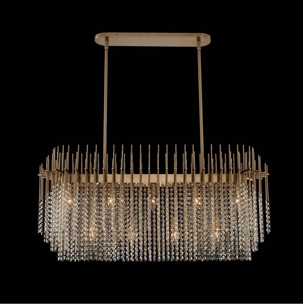 Allegri By Kalco Lighting 037661-038-FR001 Brushed Champagne Gold Estrella 42-in 9 Light Socket Brushed Champagne Gold/clear Linear Pendant Image 1