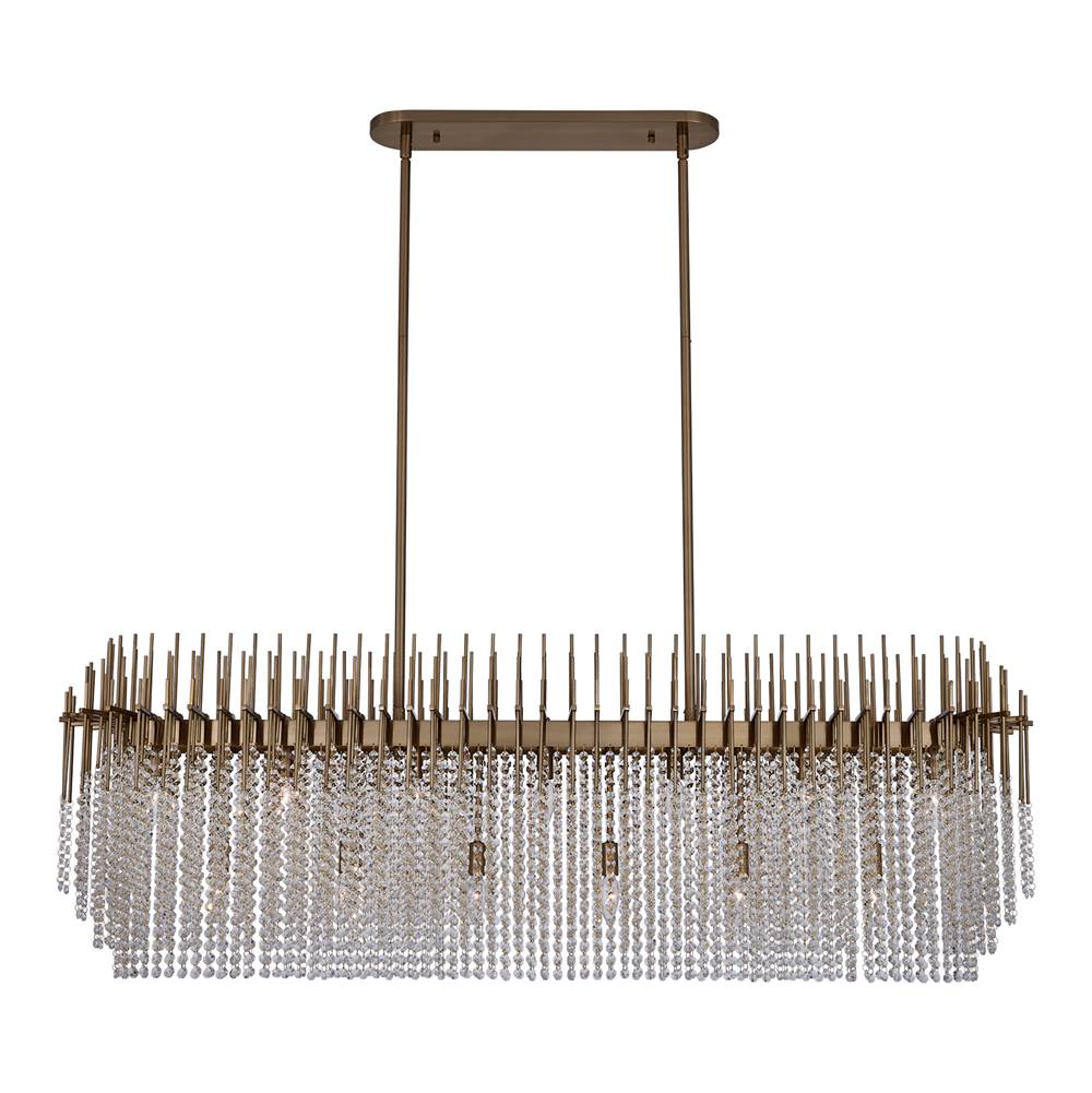 Allegri By Kalco Lighting 037662-038-FR001 Brushed Champagne Gold Estrella 59.25-in 13 Light Socket Brushed Champagne Gold/clear Linear Pendant Image 1