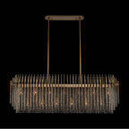 Allegri By Kalco Lighting Estrella 59.25-in 13 Light Socket Brushed Champagne Gold/clear Linear Pendant