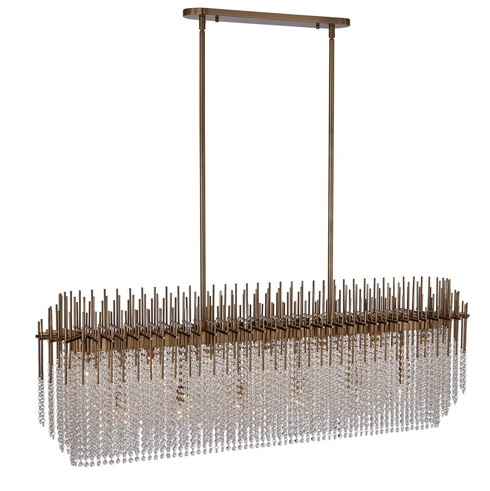 Allegri By Kalco Lighting 037662-038-FR001 Brushed Champagne Gold Estrella 59.25-in 13 Light Socket Brushed Champagne Gold/clear Linear Pendant Image 2