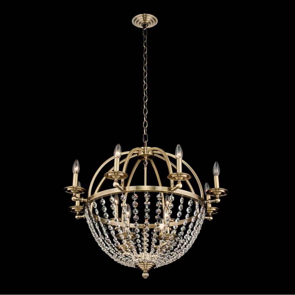Allegri By Kalco Lighting Pendolo 30-in 12 Light Socket Brushed Champagne Gold/clear Chandelier
