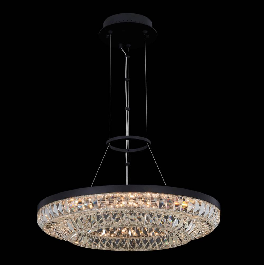 Allegri By Kalco Lighting 038755-052-FR001 Matte Black Zaga 20-in 1 Light Led Matte Black (fluorocarbon)/clear Chandelier Image 1