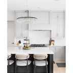 Allegri By Kalco Lighting Zaga 20-in 1 Light Led Matte Black (fluorocarbon)/clear Chandelier