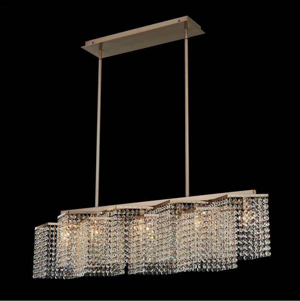 Allegri By Kalco Lighting 038961-038-FR001 Brushed Champagne Gold Cometa 40-in 5 Light Socket Brushed Champagne Gold/clear Linear Pendant Image 1