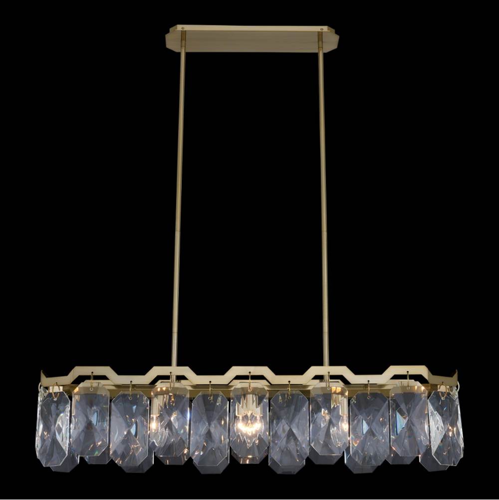 Allegri By Kalco Lighting Piatta 47-in 6 Light Socket Brushed Brass/clear Linear Pendant