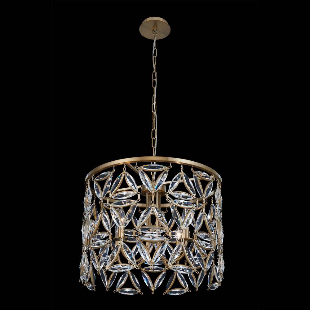 Allegri By Kalco Lighting 039555-062-FR001 True Brass Triangulo 22-in 4 Light Socket True Brass/clear Pendant Image 1