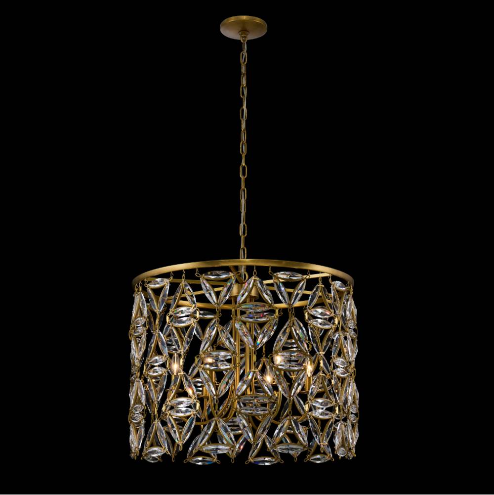 Allegri By Kalco Lighting Triangulo 28-in 6 Light Socket True Brass/clear Chandelier