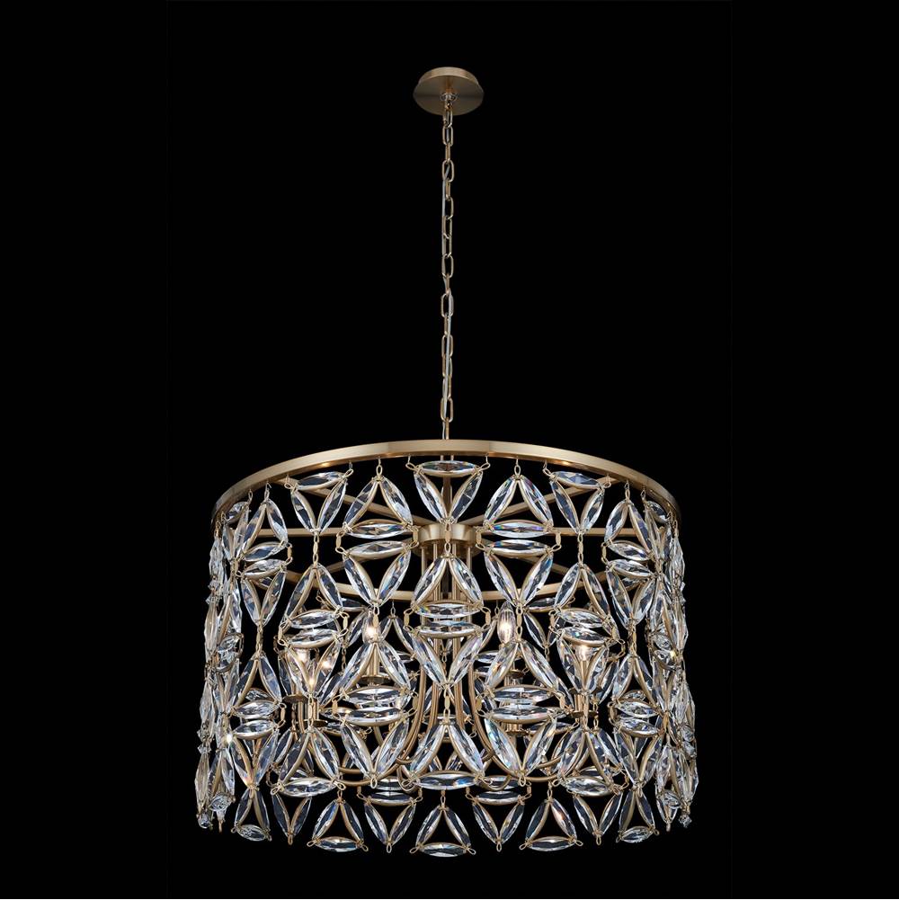 Allegri By Kalco Lighting Triangulo 34-in 8 Light Socket True Brass/clear Chandelier
