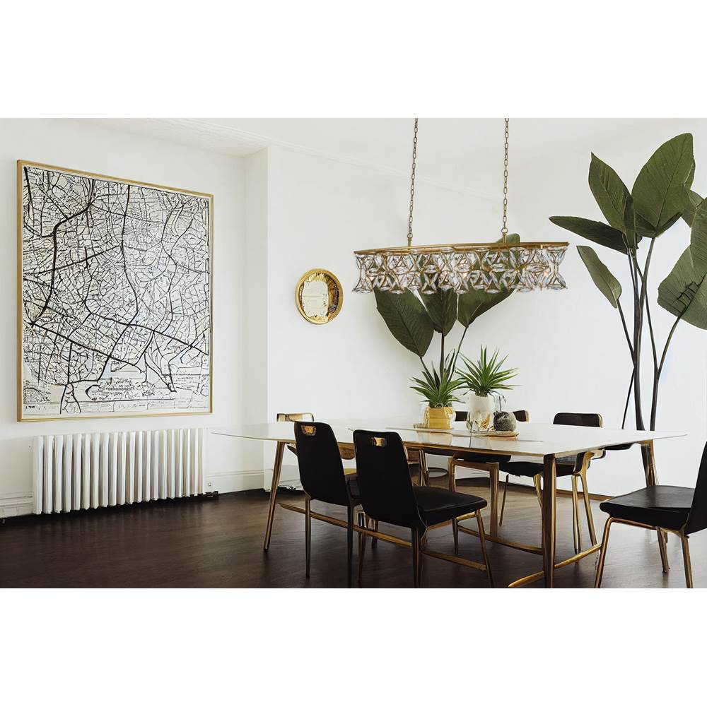 Allegri By Kalco Lighting Triangulo 60-in 8 Light Socket True Brass/clear Linear Pendant