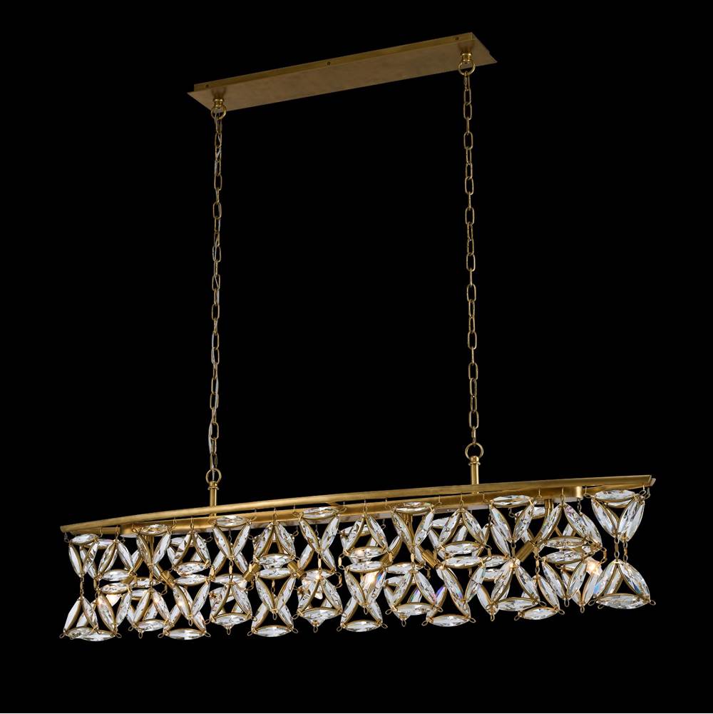 Allegri By Kalco Lighting 039561-062-FR001 True Brass Triangulo 60-in 8 Light Socket True Brass/clear Linear Pendant Image 1