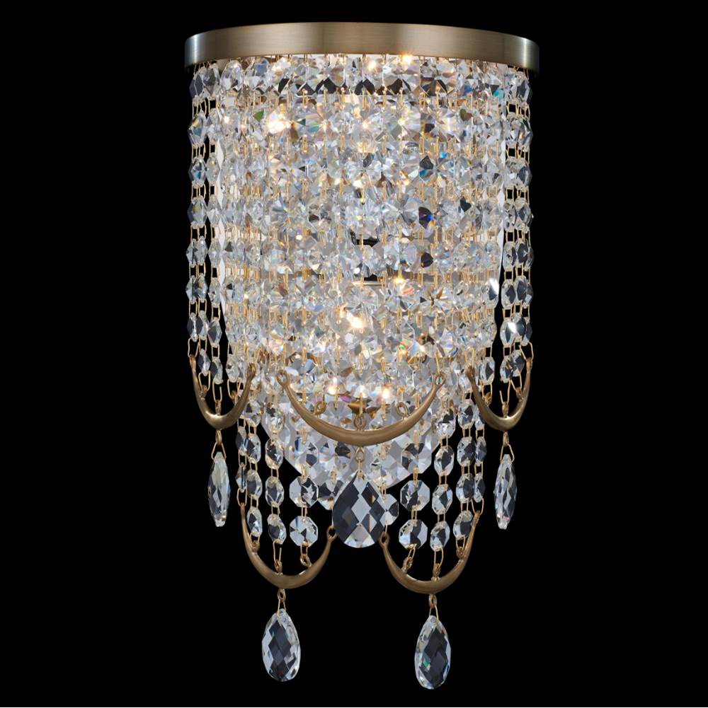 Allegri By Kalco Lighting 039621-044-FR001 Winter Brass Vezzo 17.5-in 2 Light Socket Winter Brass/clear Wall Sconce Image 1