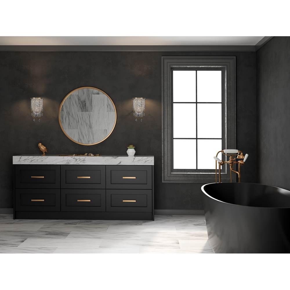 Allegri By Kalco Lighting Vezzo 17.5-in 2 Light Socket Winter Brass/clear Wall Sconce