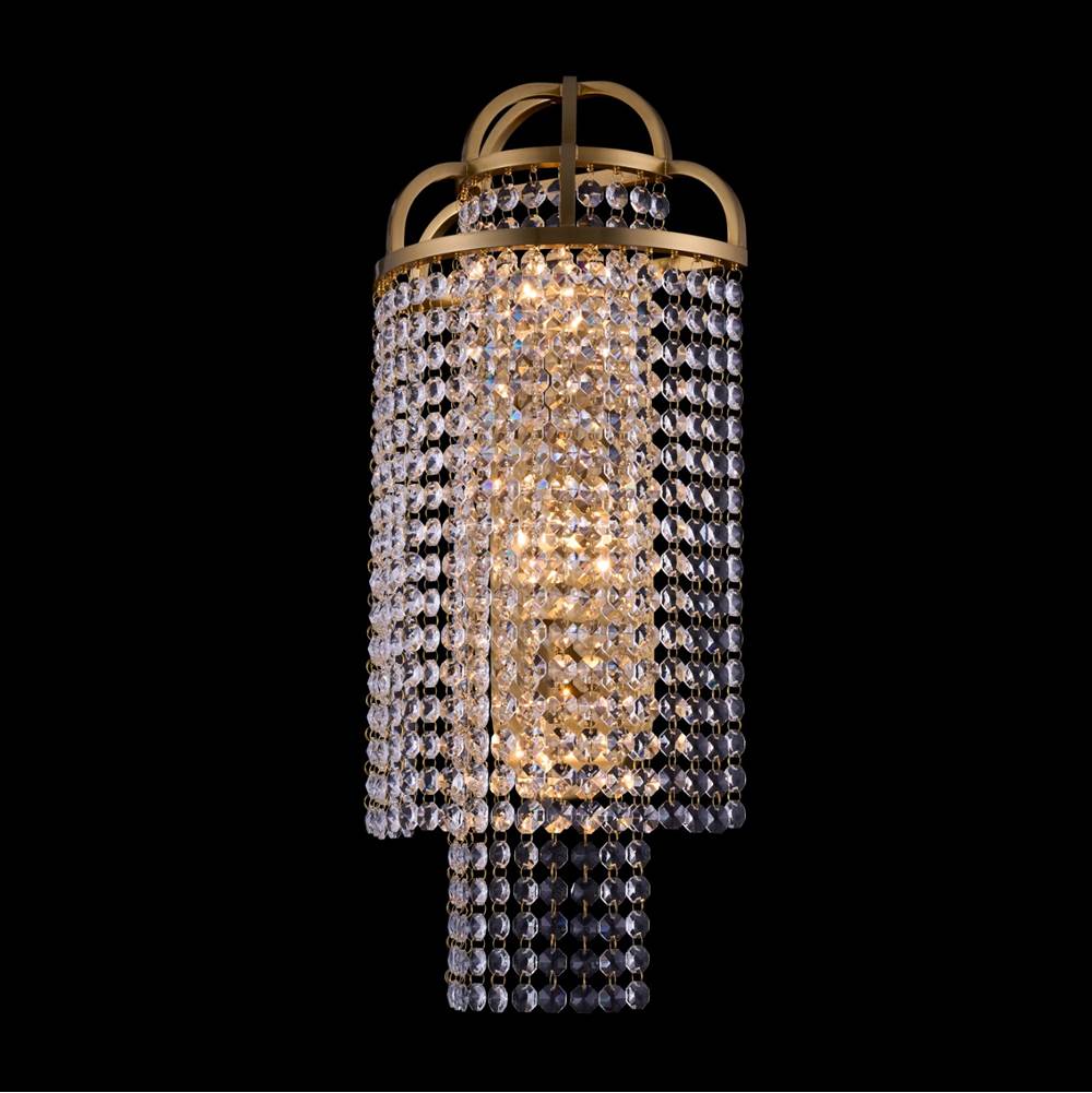 Allegri By Kalco Lighting Torta 24-in 3 Light Socket True Brass/clear Wall Sconce