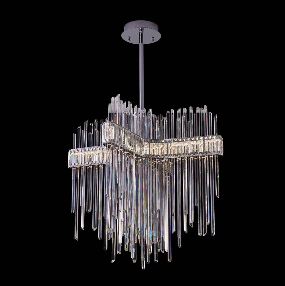 Allegri By Kalco Lighting 040257-010-FR001 Chrome Piovere 36-in 1 Light Led Chrome/clear Chandelier Image 1