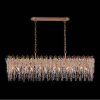 Allegri By Kalco Lighting 040561-062-FR008 True Brass Fuji 60-in 12 Light Socket True Brass Linear Pendant Image 1