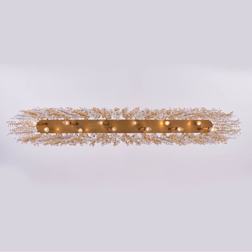 Allegri By Kalco Lighting 040561-062-FR008 True Brass Fuji 60-in 12 Light Socket True Brass Linear Pendant Image 2
