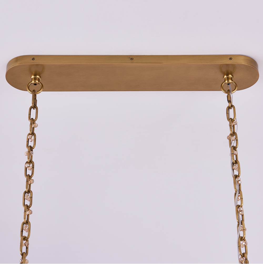 Allegri By Kalco Lighting Fuji 60-in 12 Light Socket True Brass Linear Pendant