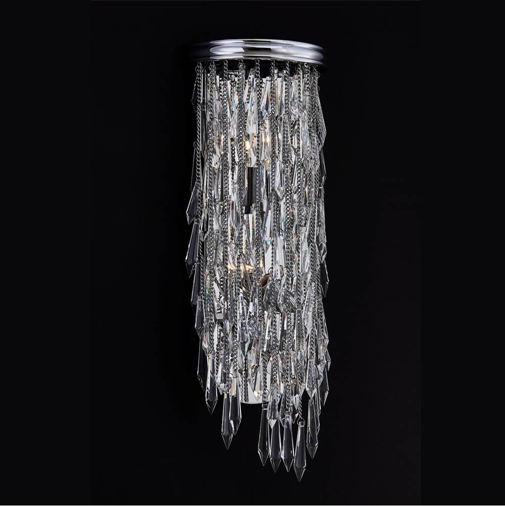 Allegri By Kalco Lighting Frangia 22-in 3 Light Socket Chrome/clear Wall Sconce