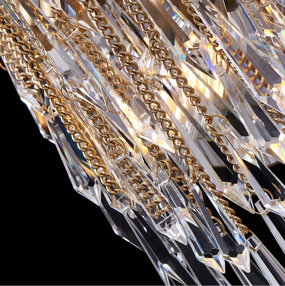 Allegri By Kalco Lighting 040623-038-FR001 Brushed Champagne Gold Frangia 22-in 3 Light Socket Brushed Champagne Gold/clear Wall Sconce Image 2