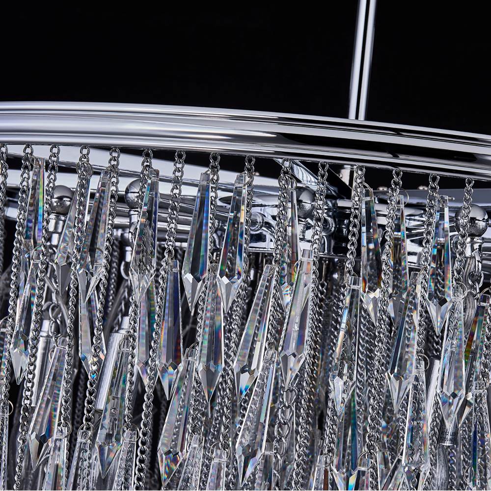 Allegri By Kalco Lighting 040655-010-FR001 Chrome Frangia 28-in 12 Light Socket Chrome/clear Chandelier Image 3