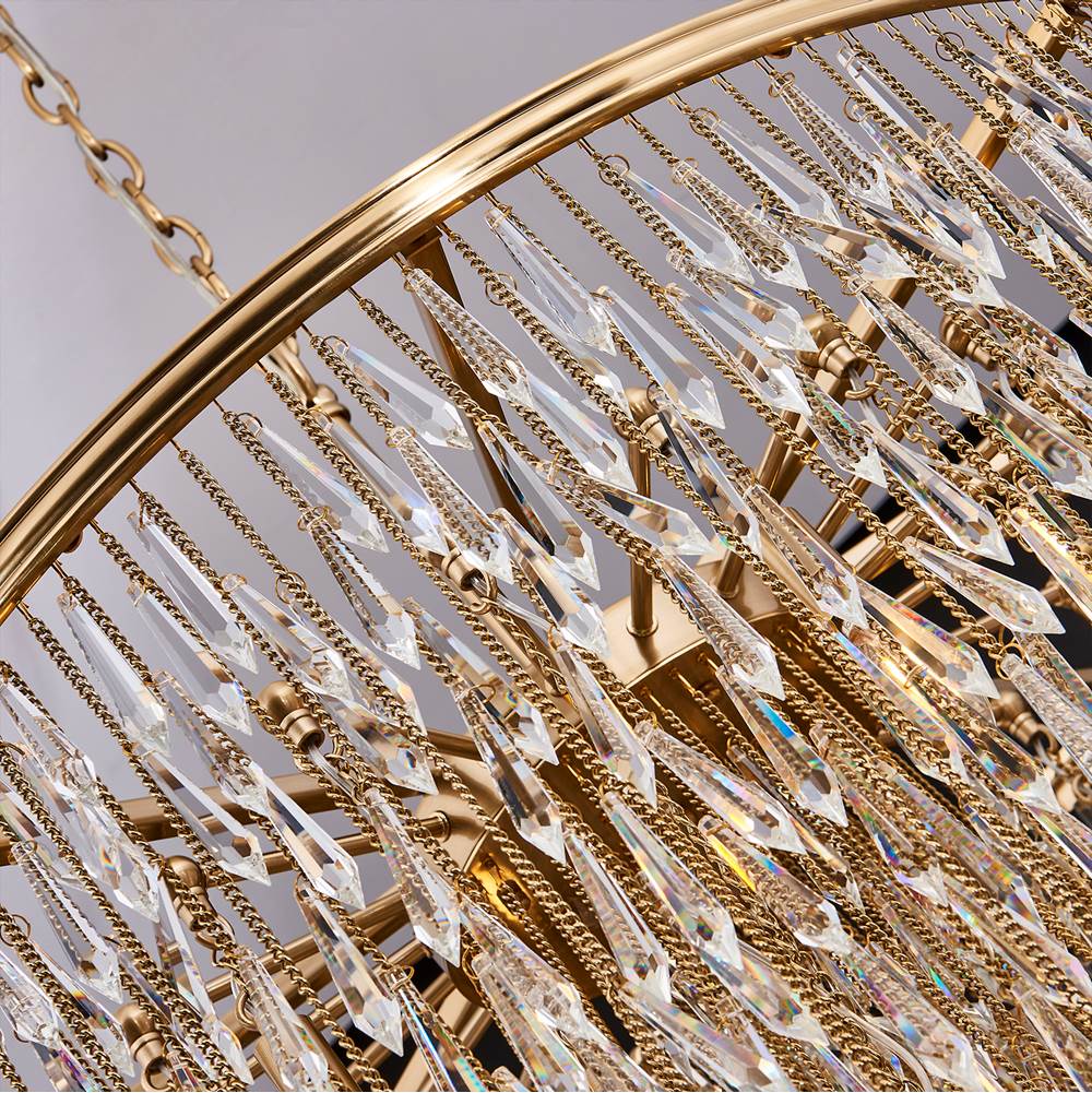 Allegri By Kalco Lighting 040655-038-FR001 Brushed Champagne Gold Frangia 28-in 12 Light Socket Brushed Champagne Gold/clear Chandelier Image 3