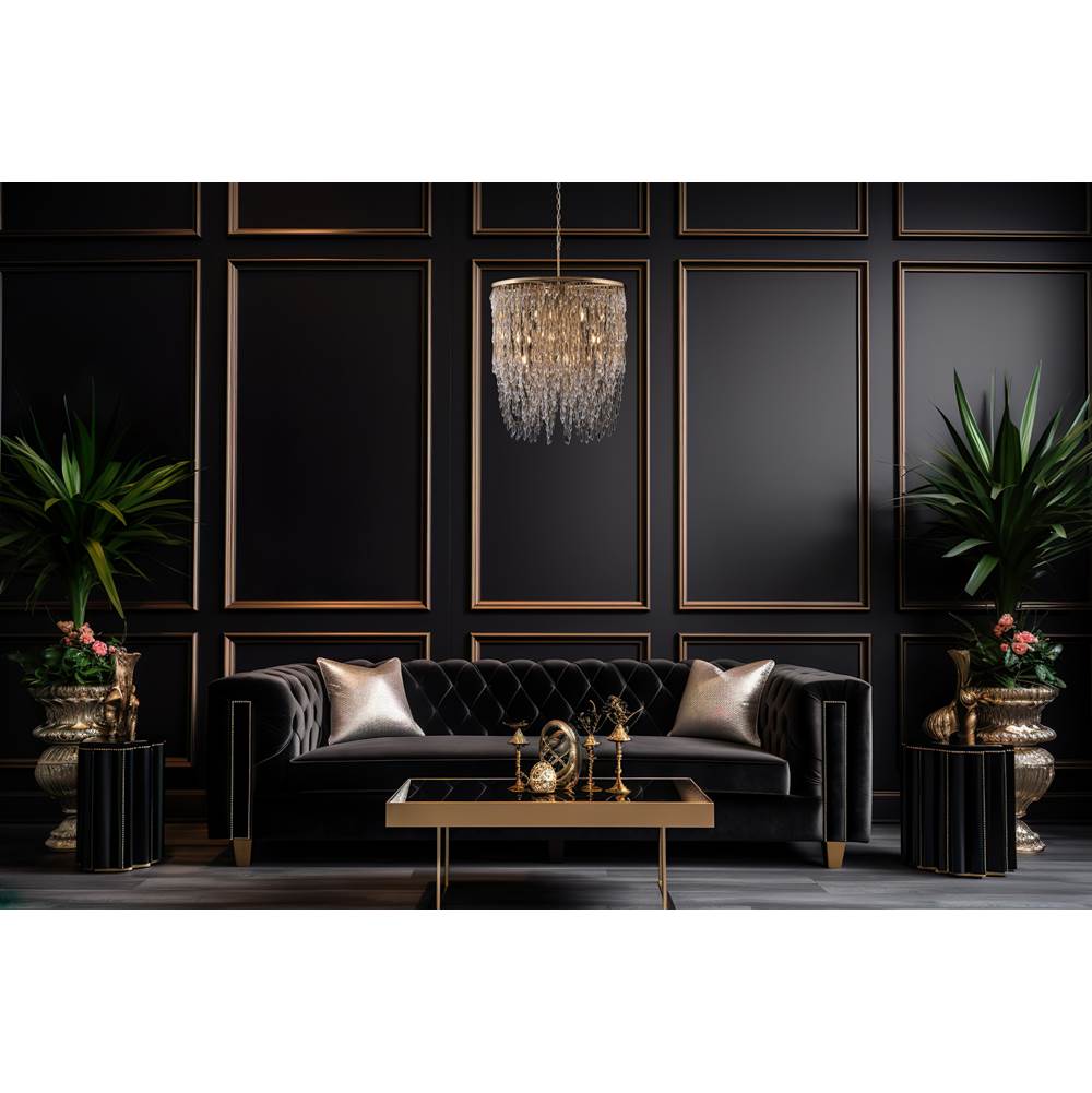 Allegri By Kalco Lighting 040656-038-FR001 Brushed Champagne Gold Frangia 34-in 18 Light Socket Brushed Champagne Gold/clear Chandelier Image 2