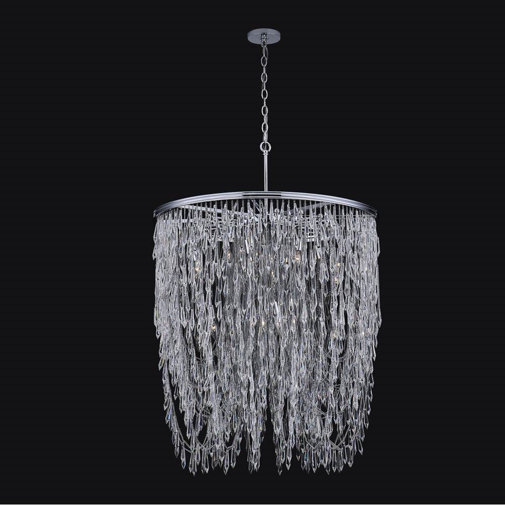 Allegri By Kalco Lighting 040656-010-FR001 Chrome Frangia 34-in 18 Light Socket Chrome/clear Chandelier Image 1