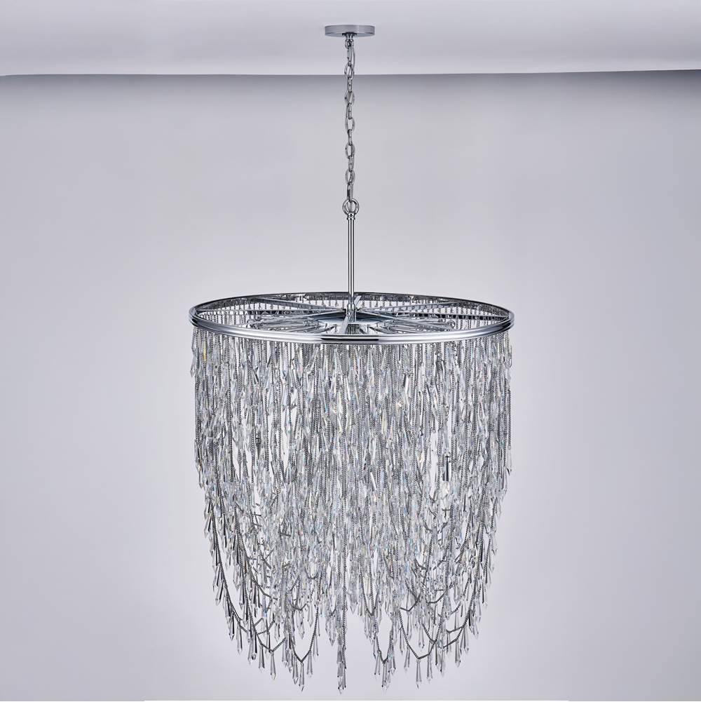Allegri By Kalco Lighting Frangia 34-in 18 Light Socket Chrome/clear Chandelier