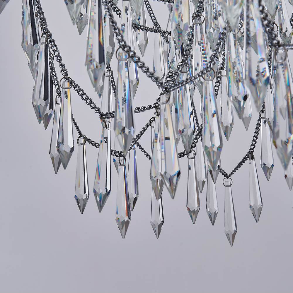 Allegri By Kalco Lighting 040656-010-FR001 Chrome Frangia 34-in 18 Light Socket Chrome/clear Chandelier Image 3