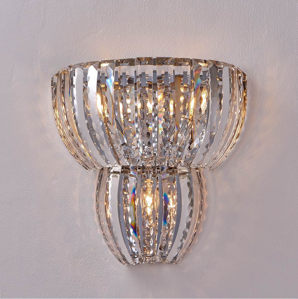 Allegri By Kalco Lighting 040823-010-FR001 Chrome Fontana 13.5-in 3 Light Socket Chrome/clear Wall Sconce Image 3