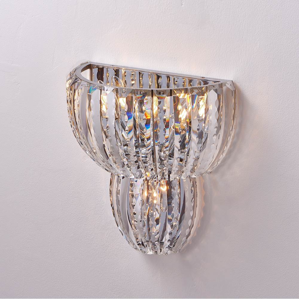 Allegri By Kalco Lighting 040823-010-FR001 Chrome Fontana 13.5-in 3 Light Socket Chrome/clear Wall Sconce Image 2