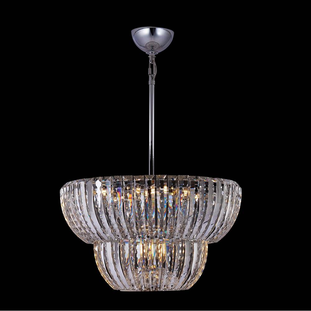 Allegri By Kalco Lighting 040851-010-FR001 Chrome Fontana 21.5-in 9 Light Socket Chrome/clear Pendant Image 1