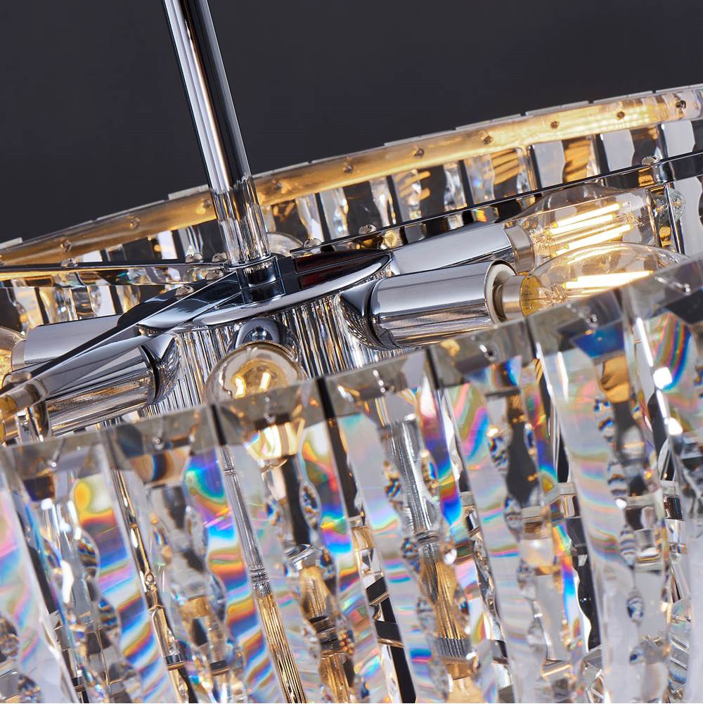 Allegri By Kalco Lighting 040851-010-FR001 Chrome Fontana 21.5-in 9 Light Socket Chrome/clear Pendant Image 5