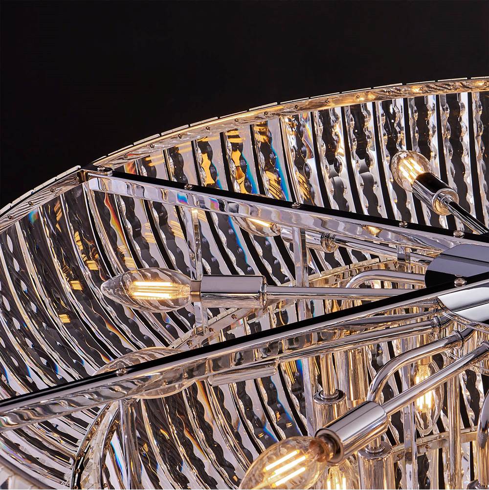 Allegri By Kalco Lighting 040853-010-FR001 Chrome Fontana 38-in 30 Light Socket Chrome/clear Chandelier Image 3