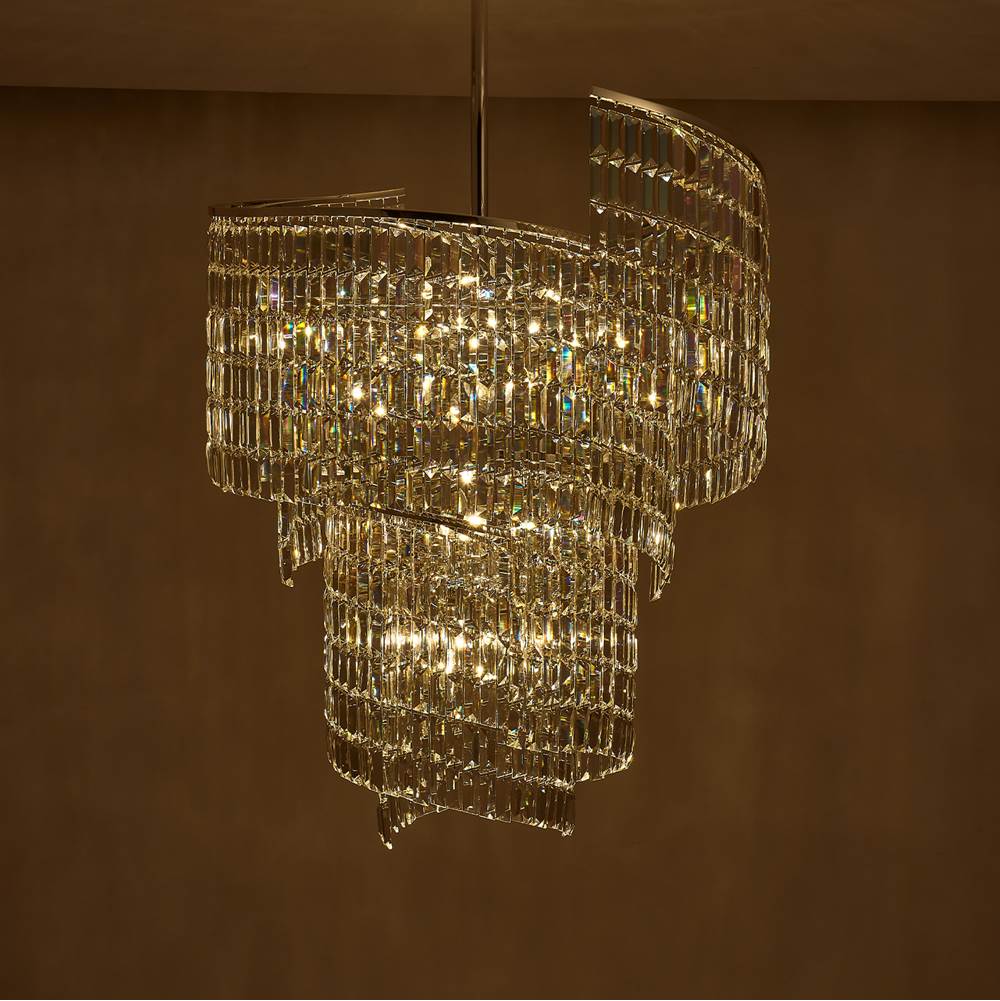 Allegri By Kalco Lighting Vortice 31-in 19 Light Socket Silver/clear Chandelier
